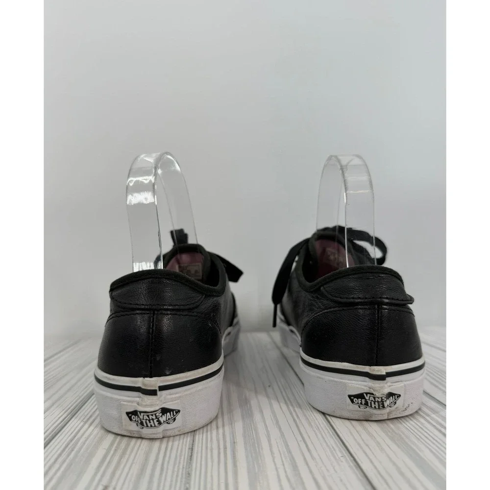 Vans Candem Deluxe Black Leather UltraCush Sneakers Womens Size 10